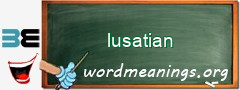 WordMeaning blackboard for lusatian